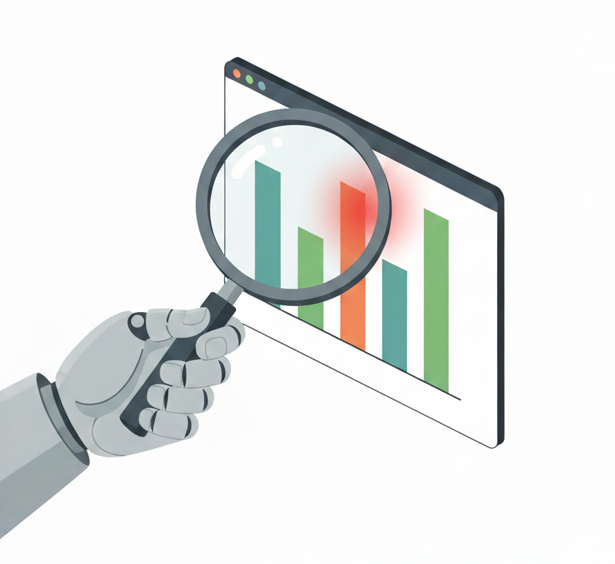 A visual representation of AI in financial planning detecting anomalies in data.