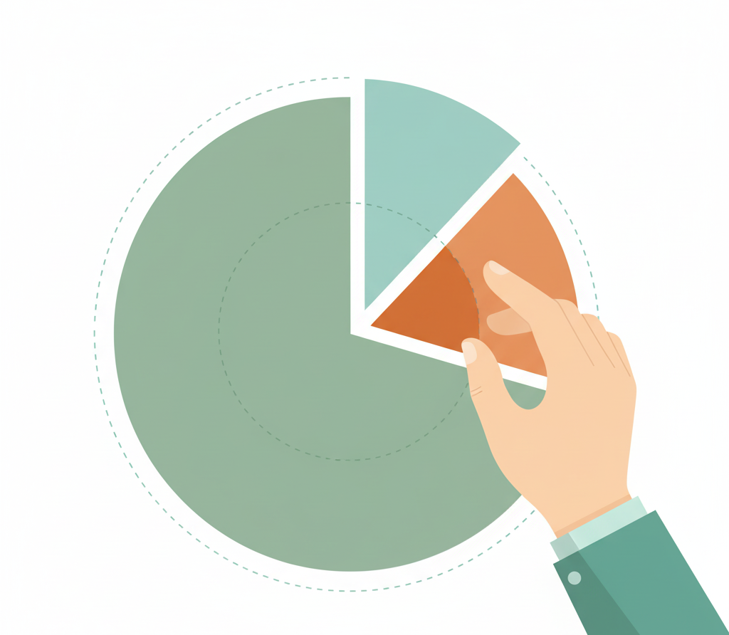 vector illustration showing the allocation of equity shares in a startup cap table.